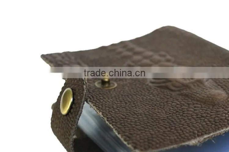 leather cover bulk plastic bussiness card holder with leather embossed