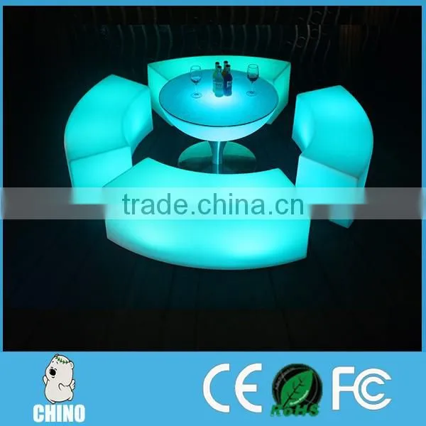 Outdoor Restaurant glow led Bench Chair