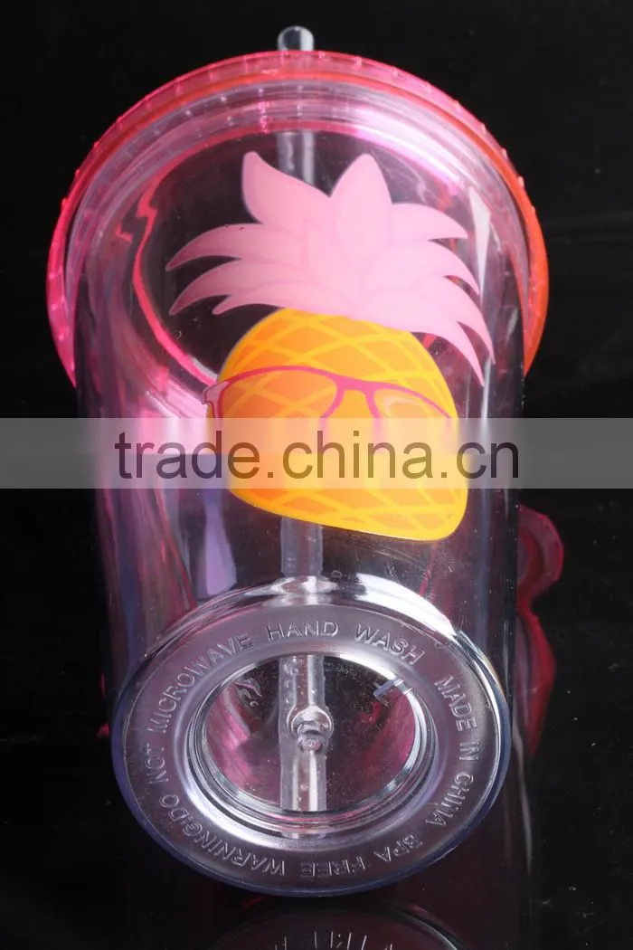 with lid and straw bpa free single wall clear plastic tumbler