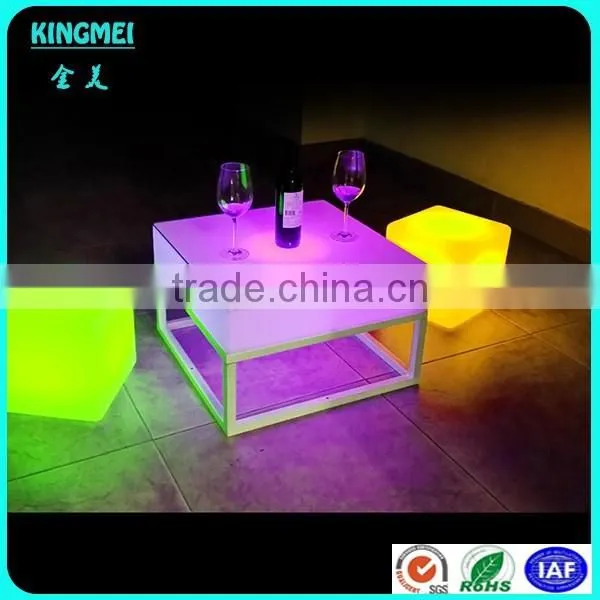 New rechargeable plastic led glowing furniture sofa with lithium battery & rgb lights