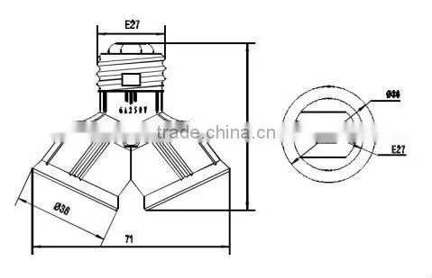 E27 bakelite twin sockets lamp holder