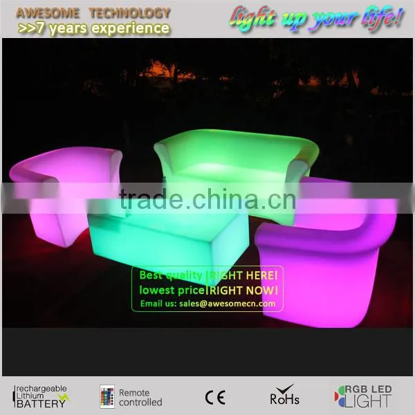 led illuminated loveseat sofa for lounge bar (SF202)