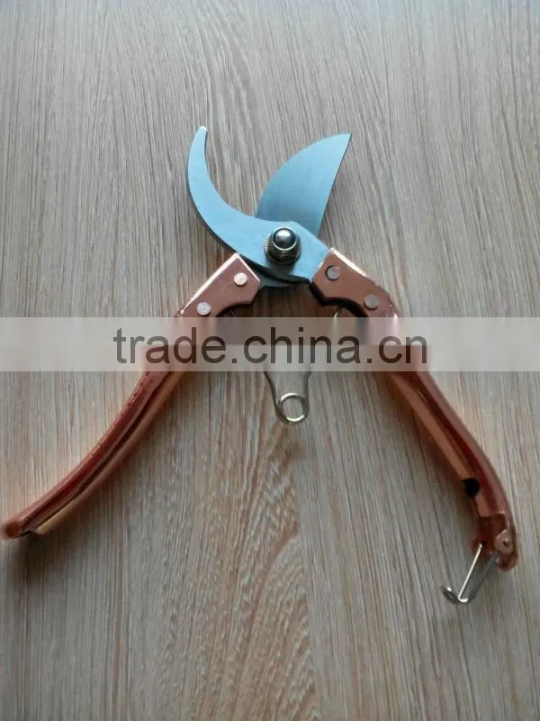 8.5 inch copper plating hand tool/pruner scissors/pruning shears trees/garden tools