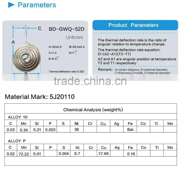 Custom Bi-metal Spring Manufacturer