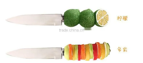 2015 stainless steel fruit shaped handle knife with pp handle