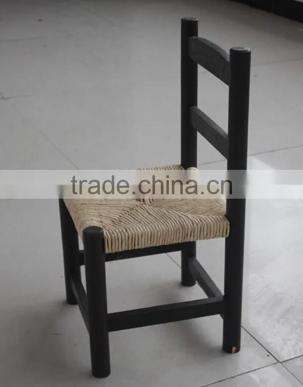 solid wood children chair with ratten cushion
