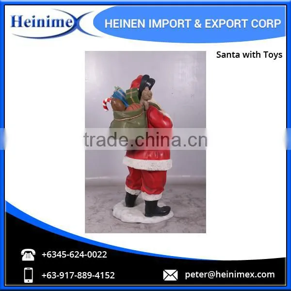 High Quality, Durable, Cold Cast Poly-Resin & Fibre-glass Santa with Toys