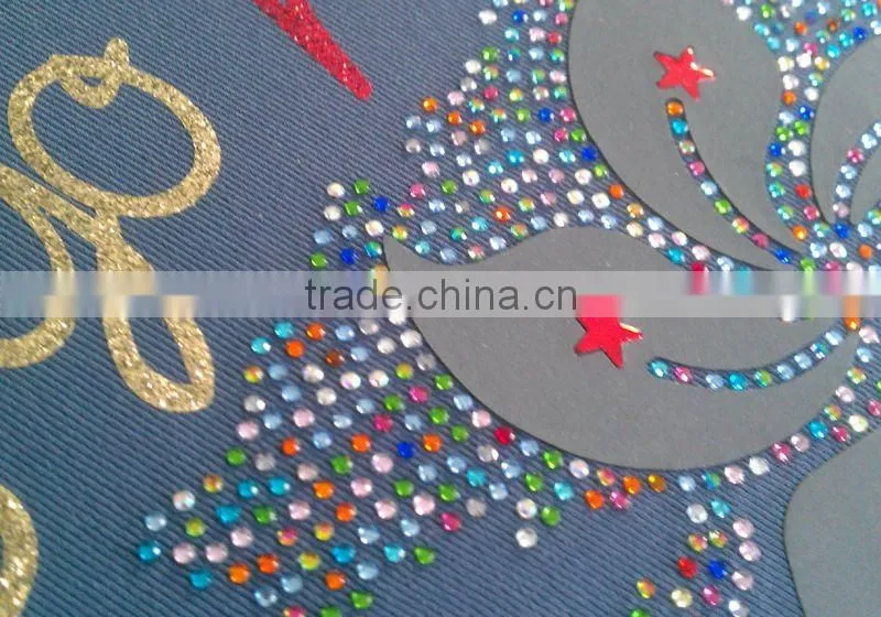 mutli rhinestuds hot fix and glitter heat transfer design
