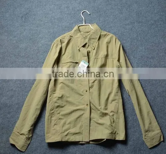 Women Long Sleeve Quick-dry Outdoor Sportswear Shirts khaki shirt