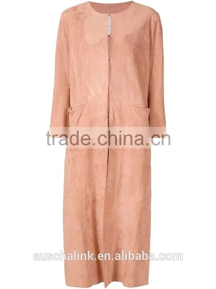 hot sale high quality women long suede coats wholesale