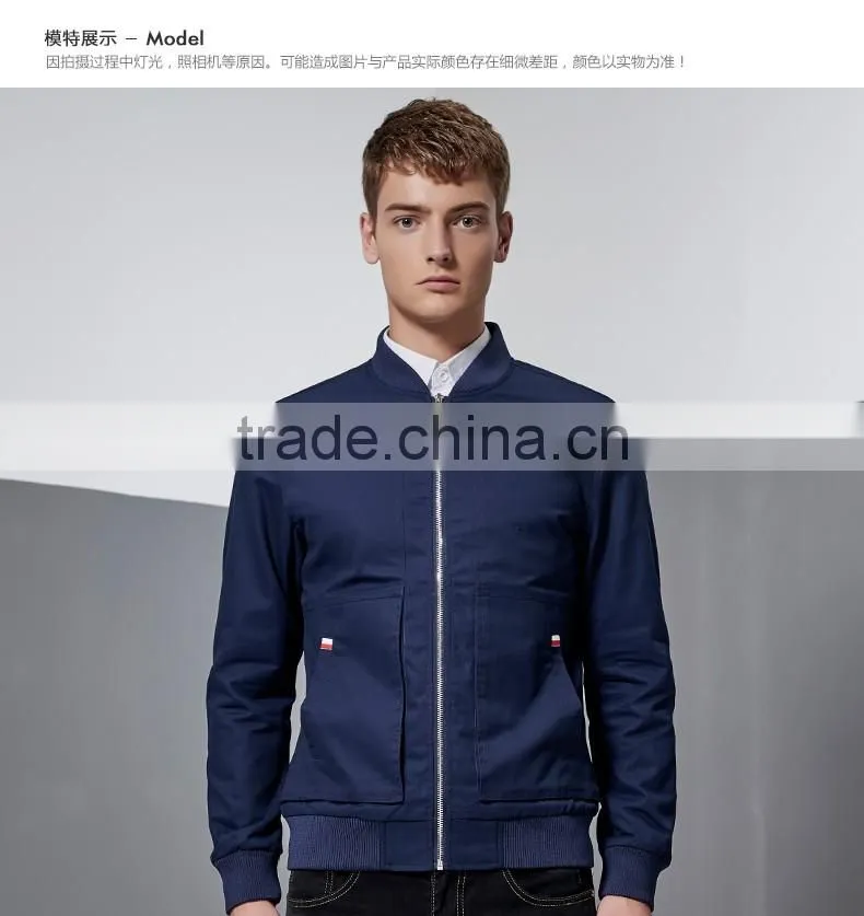 Hot Selling New Design Popular High Quality Men Jacket Solid Coat Custom Logo Zipper Pockets Outerwear