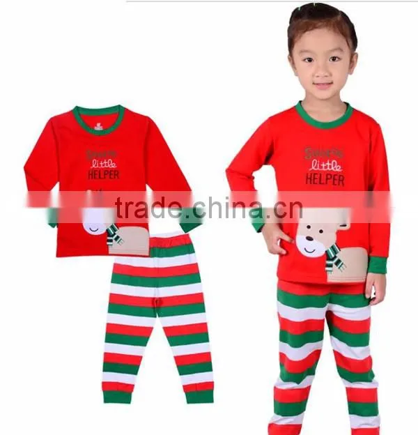 Cheap Wholesale Fashion Nightwear Cotton Kids Christmas Pajama sets