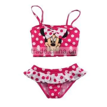Full printing with hearts pretty lovely girl swimwear swim suit