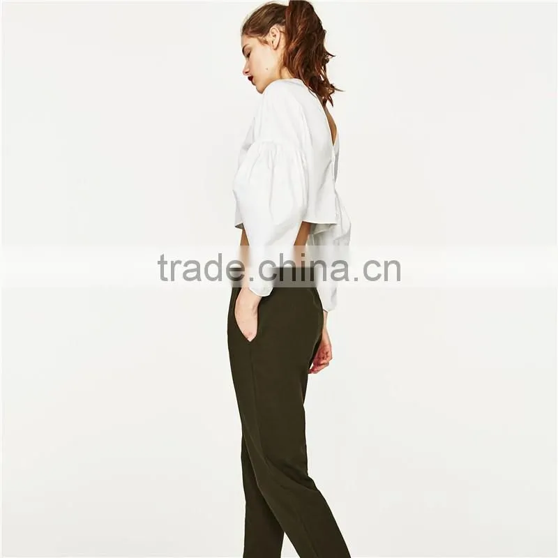 2017 OEM Wholesale 100% Cotton Comfortable Pants Women Sport Jogger Trousers