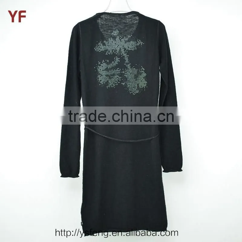 Latest Party Designs Long Sleeve Maxi Ladies Western Sweater Dress Designs
