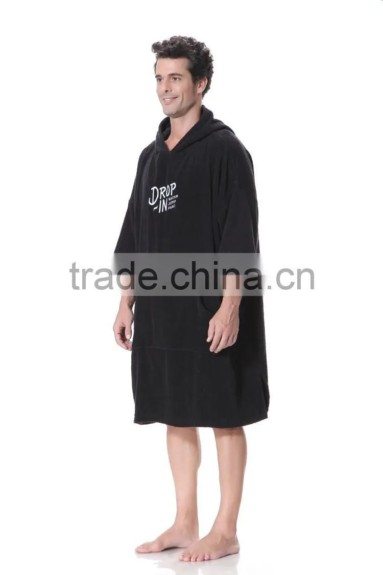 Towel fabric hoodies bathrobe adult poncho xxl adult poncho