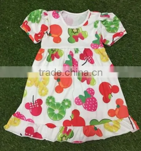 CH00260YIWU BOYA Cotton milk silk dress cotton love de paris new fabric pattern kids clothes wearing boutique dresses