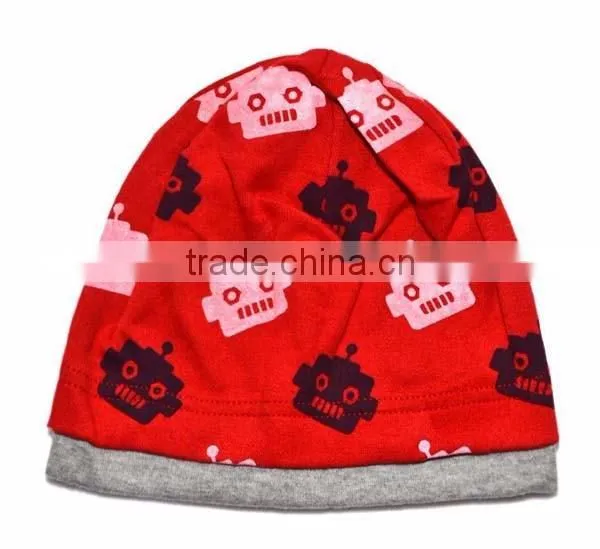 autumn & winter new design pure cotton robot kids skull cap baby hat