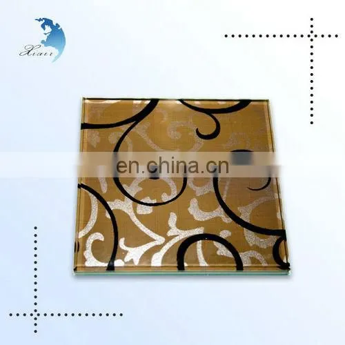 Elegant Screen Printing Art Decoration Living Room Glass Partition