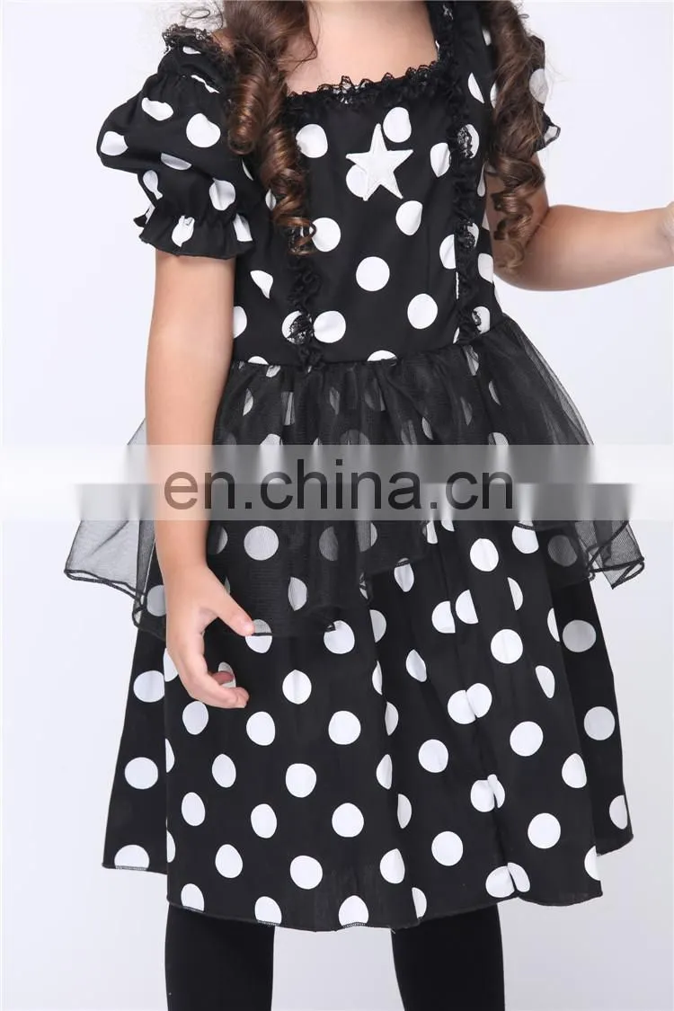 New arrival black with white dot halloween witch costume FGCC-0153