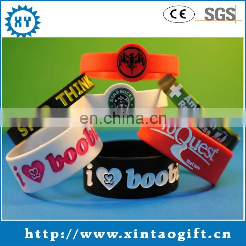 Custom cheap glitter silicone bracelet