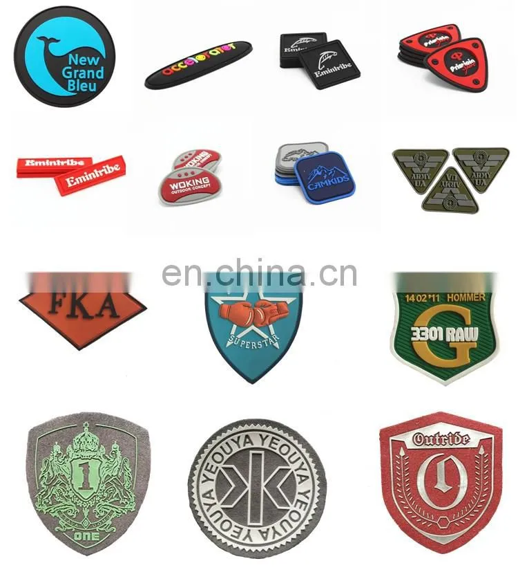 Custom rubber patches pvc rubber 3d patch