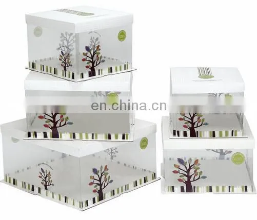 2015 transprent pvc cake box with paper cap