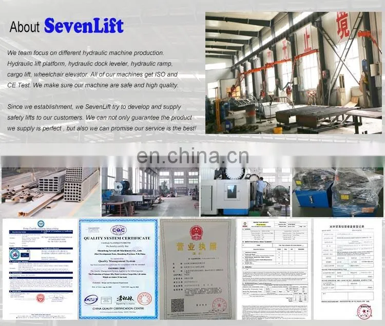 7LSJLII Shandong SevenLift portable adjustable mast climbing aluminum aerial work platform 1500kg