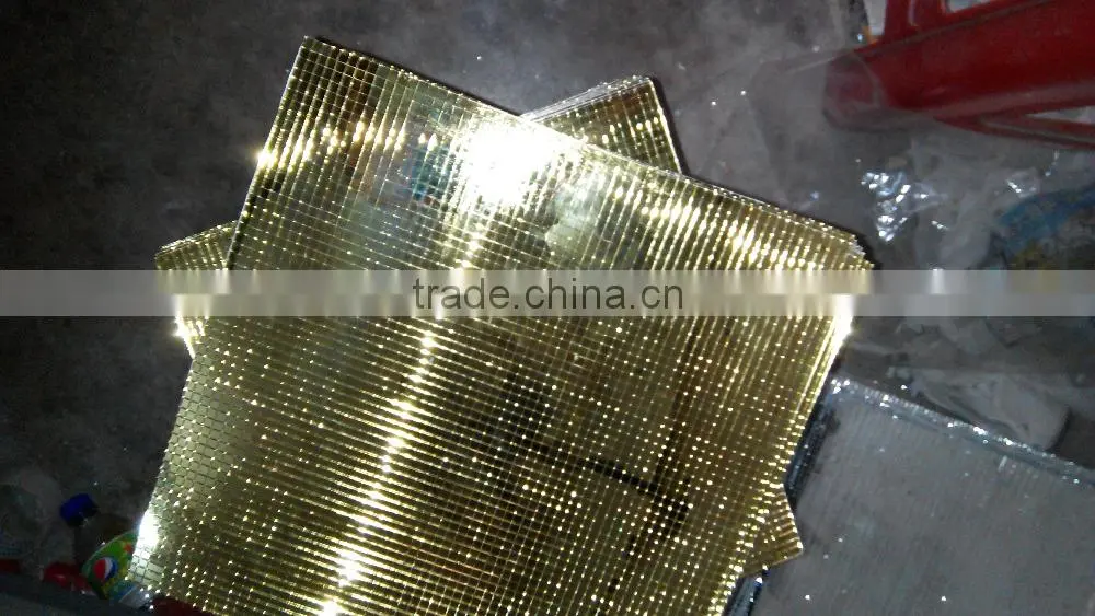 1.8mm thick facet 5x5mm golden color mirror mosaic for disco ball