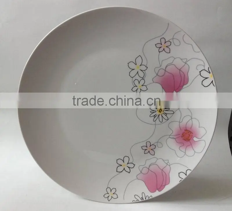 10.5inch coach shape white porcelain flat plate