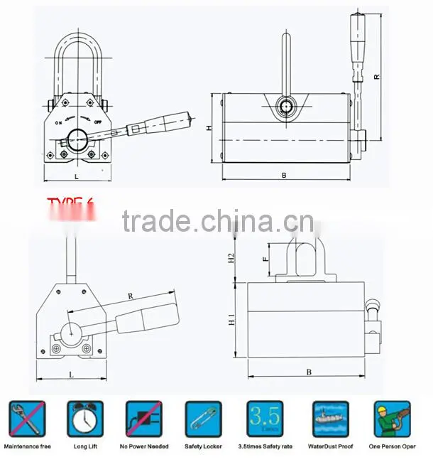 YS Permanent Magnetic Lifting/magnetic lifting equipment/magnetic lift crane