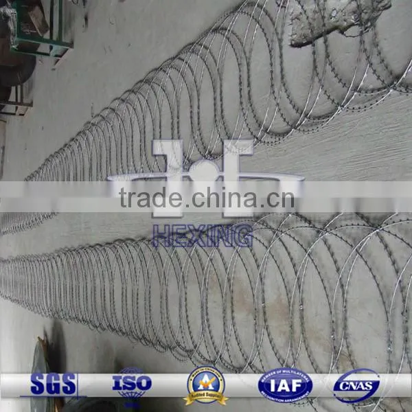 CBT-65 Electro Galvanized Flat Wrap Razor Barbed Wire