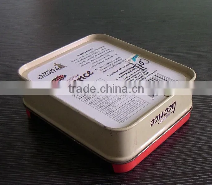 small candy packaging tin box with pvc window
