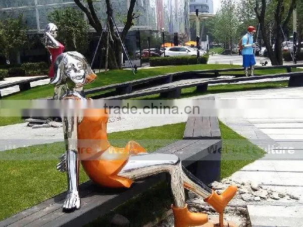 Metal Stainless Steel Welded Figure Sculptures for Plaza