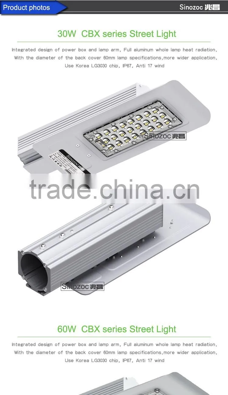 Sinozoc High quality ip67 30w 60w 90w 120w 150w led street lamp module outdoor light fixture LED street light module