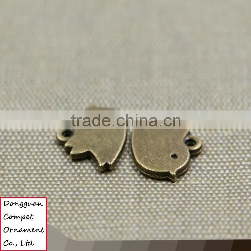 Manufacture selling ancient bronze zinc alloy diy birds pendant