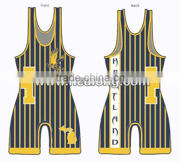Custom Men's High Cut Wrestling Singlets Shirt Wear Jersey