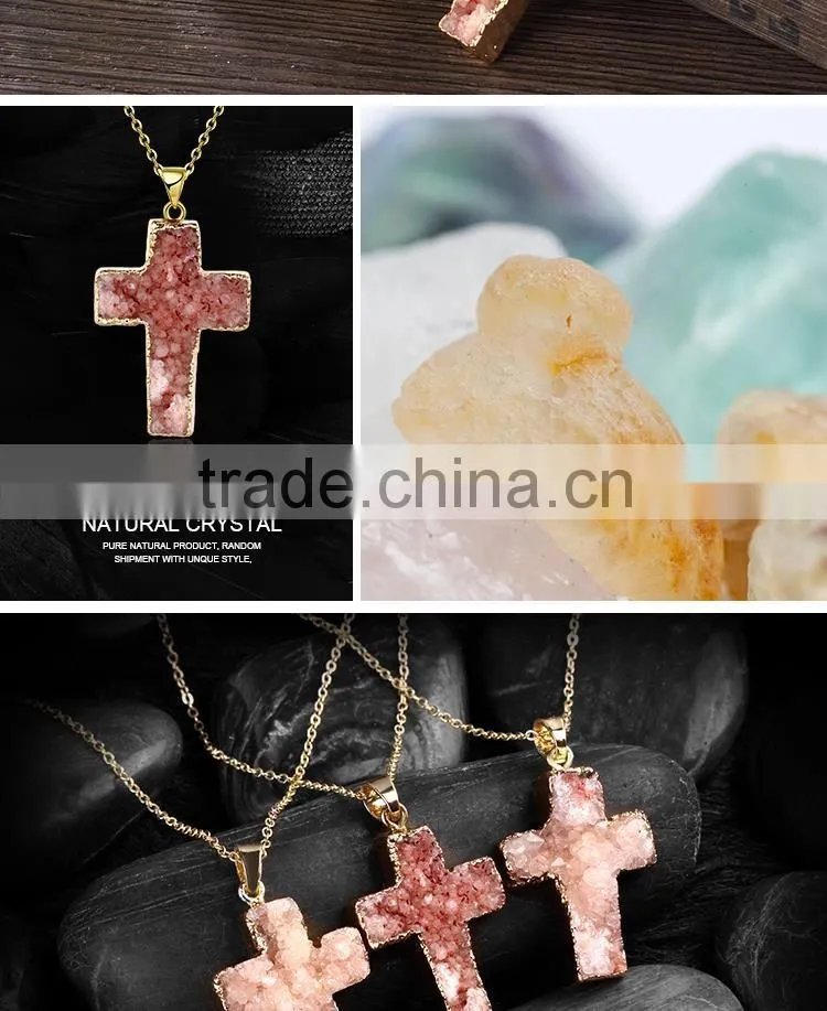New Fashion bead cross key pendant necklaces
