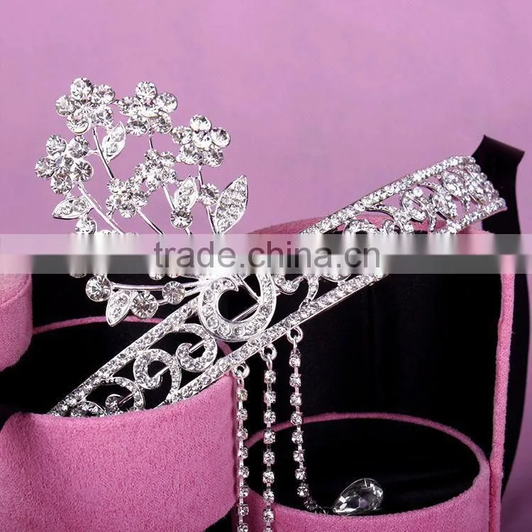 BlingBling Cheap Wholesale Bridal Crown Crystal Rhinestone Pave Wedding Jewelry for Fashion Bridal Tiara Jewelry