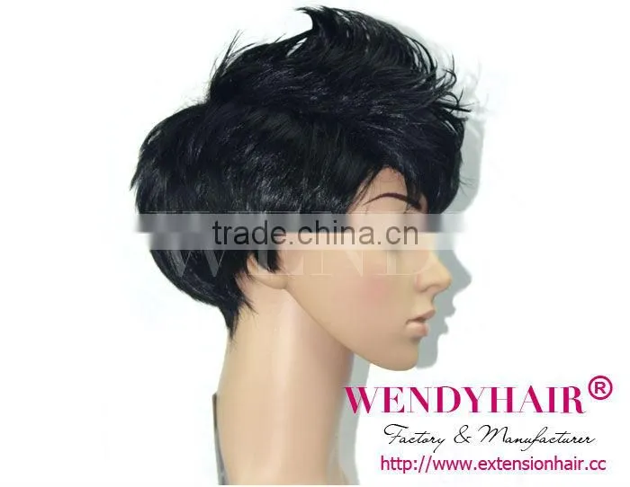 Short black braid hair synthetic wig