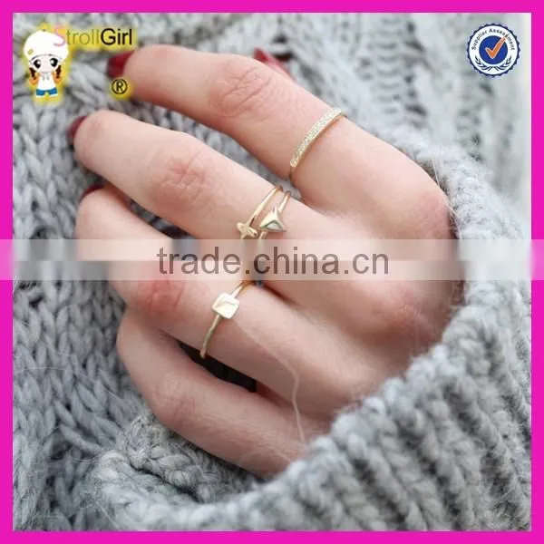 Fashion jewelry gold stacked rings wholesale sterling silver and rose gold twist ring