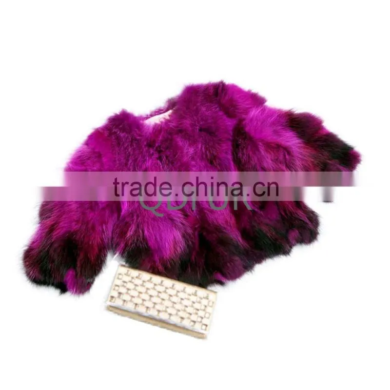 QD30982 Winter Real Raccoon Fur Jacket Overcoat Short Design Genuine Raccoon Fur Jacket Warmer Clothes 2016