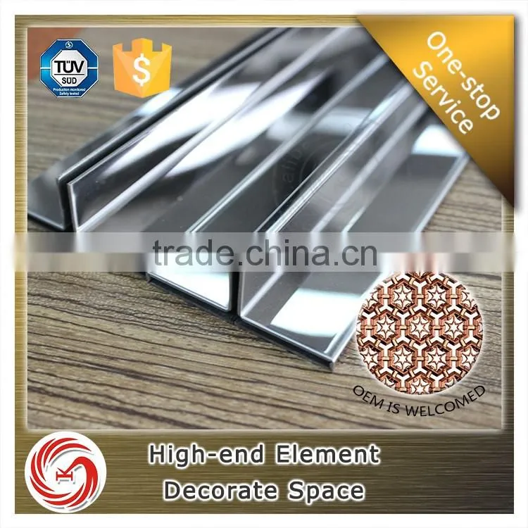 Mirror surface polish silver stainless steel floor expansion joint for tile