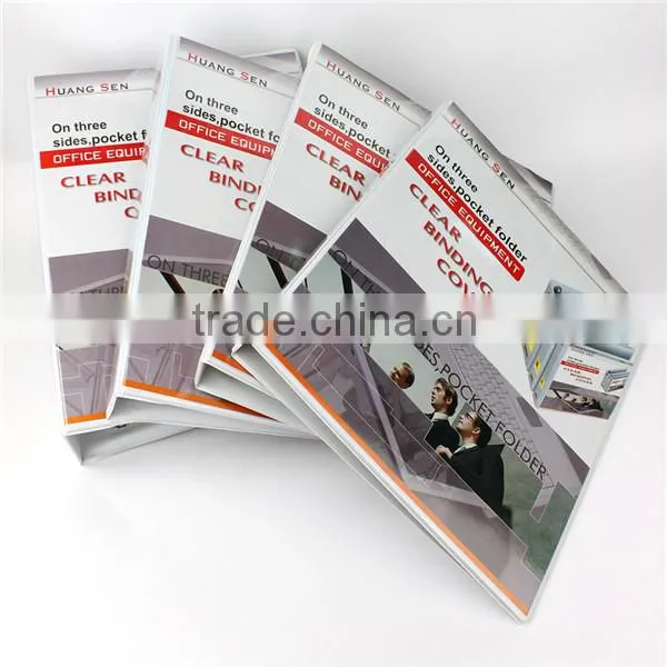 Factory handmade good quality A4 size metal ring binder 1''- 3'' PVC loose-leaf file multi-pocket file folder for 200-700 pages