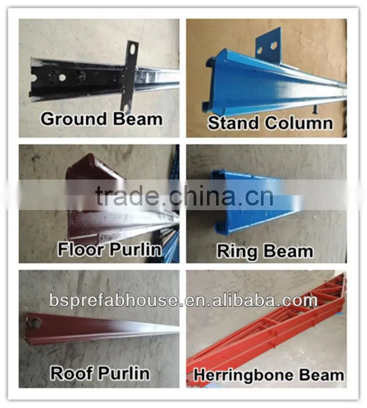 Foldable and portable steel prefabricated buildings