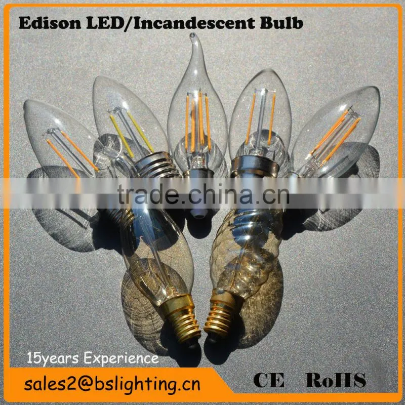 4W 440LM Led Filament Bulbs Light 360 Angle Warm White 2700K E27 E14 C35 Led Lights Edison Lamp 80-240V