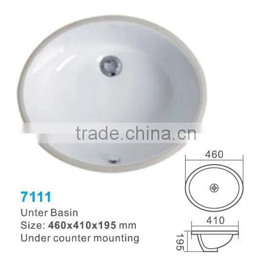Hot Sale ! Oval Counter Basin , Under Counter Mounting , Bathroom Sink