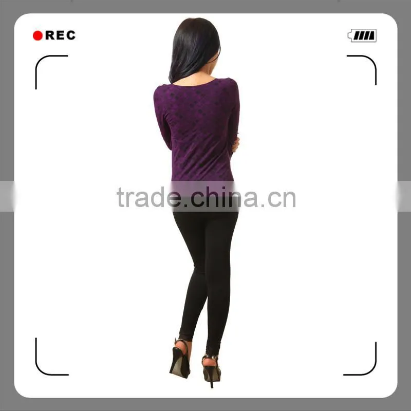 2015 beautiful seamless long sleeve shirt with jacquard