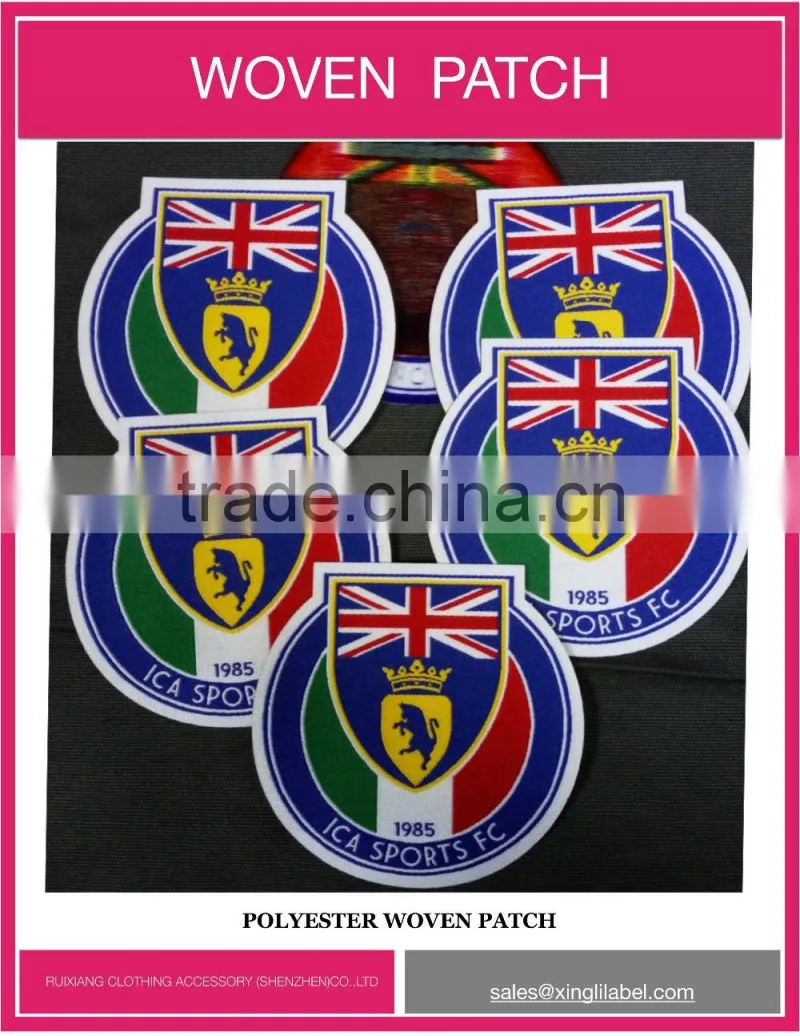 2015 High density quality polyester woven iron on patch