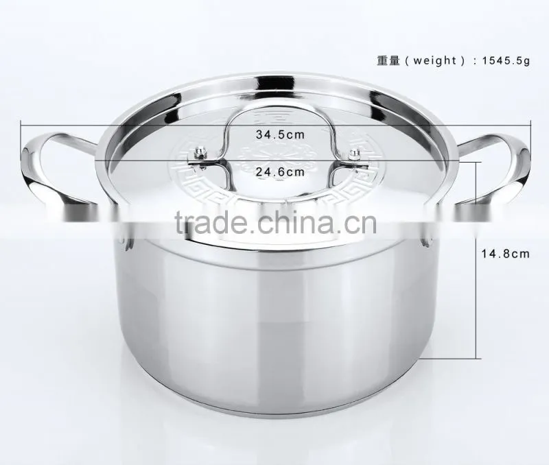 large stainless steel cookware kitchenware houseware stock pot 28cm